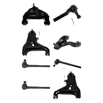 TRQ® - Front Lower and Upper Control Arm with Ball Joint and Tie Rod End Kit