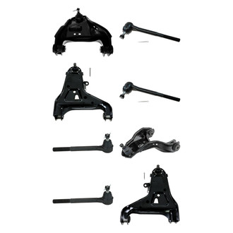 TRQ® - Front Lower and Upper Control Arm with Ball Joint and Tie Rod End Kit