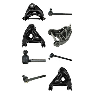 TRQ® - Front Lower and Upper Control Arm with Ball Joint and Tie Rod End Kit
