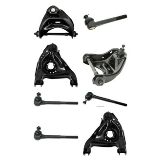 TRQ® - Front Lower and Upper Control Arm with Ball Joint and Tie Rod End Kit