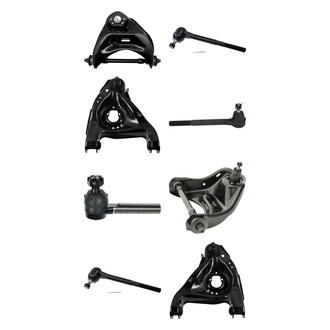 TRQ® - Front Lower and Upper Control Arm with Ball Joint and Tie Rod End Kit
