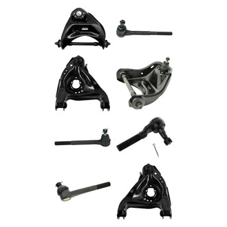 TRQ® - Front Lower and Upper Control Arm with Ball Joint and Tie Rod End Kit