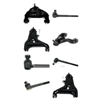 TRQ® - Front Lower and Upper Control Arm with Ball Joint and Tie Rod End Kit