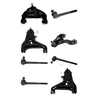 TRQ® - Front Lower and Upper Control Arm with Ball Joint and Tie Rod End Kit