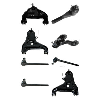 TRQ® - Front Lower and Upper Control Arm with Ball Joint and Tie Rod End Kit