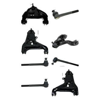 TRQ® - Front Lower and Upper Control Arm with Ball Joint and Tie Rod End Kit