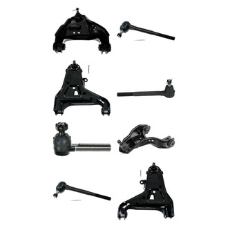 TRQ® - Front Lower and Upper Control Arm with Ball Joint and Tie Rod End Kit