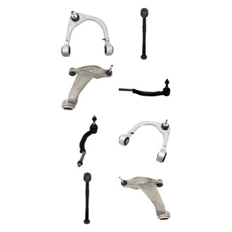 TRQ® - Front Lower and Upper Control Arm with Ball Joint and Tie Rod End Kit