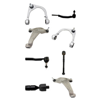 TRQ® - Front Lower and Upper Control Arm with Ball Joint and Tie Rod End Kit