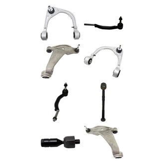 TRQ® - Front Lower and Upper Control Arm with Ball Joint and Tie Rod End Kit