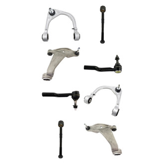 TRQ® - Front Lower and Upper Control Arm with Ball Joint and Tie Rod End Kit