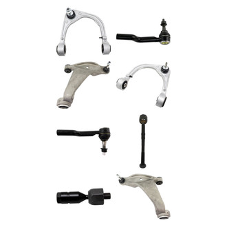 TRQ® - Front Lower and Upper Control Arm with Ball Joint and Tie Rod End Kit