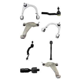 TRQ® - Front Lower and Upper Control Arm with Ball Joint and Tie Rod End Kit