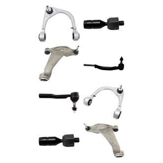 TRQ® - Front Lower and Upper Control Arm with Ball Joint and Tie Rod End Kit