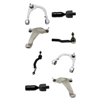 TRQ® - Front Lower and Upper Control Arm with Ball Joint and Tie Rod End Kit