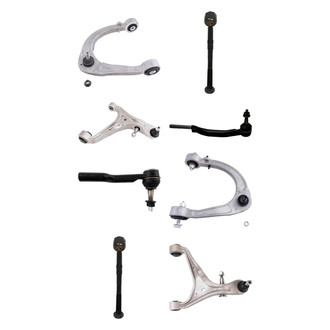 TRQ® - Front Lower and Upper Control Arm with Ball Joint and Tie Rod End Kit