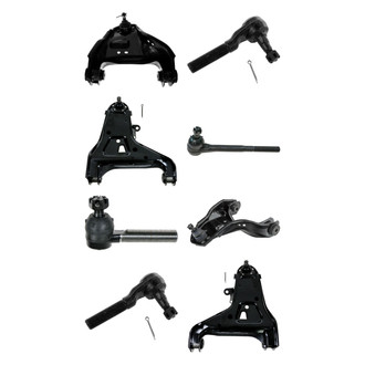 TRQ® - Front Lower and Upper Control Arm with Ball Joint and Tie Rod End Kit