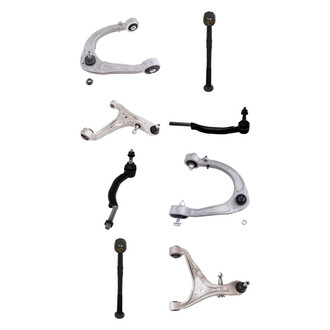 TRQ® - Front Lower and Upper Control Arm with Ball Joint and Tie Rod End Kit