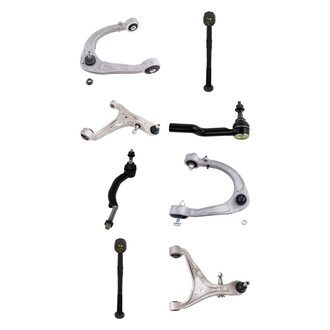 TRQ® - Front Lower and Upper Control Arm with Ball Joint and Tie Rod End Kit