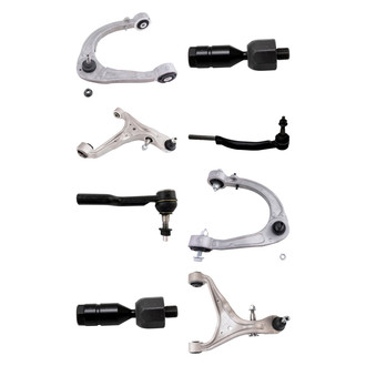 TRQ® - Front Lower and Upper Control Arm with Ball Joint and Tie Rod End Kit