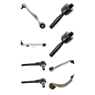 TRQ® - Front Lower and Upper Control Arm with Ball Joint and Tie Rod End Kit