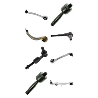 TRQ® - Front Lower and Upper Control Arm with Ball Joint and Tie Rod End Kit