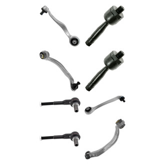TRQ® - Front Lower and Upper Control Arm with Ball Joint and Tie Rod End Kit