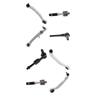 TRQ® - Front Lower and Upper Control Arm with Ball Joint and Tie Rod End Kit