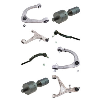 TRQ® - Front Lower and Upper Control Arm with Ball Joint and Tie Rod End Kit