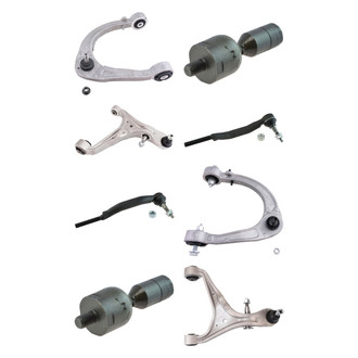 TRQ® - Front Lower and Upper Control Arm with Ball Joint and Tie Rod End Kit