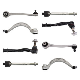 TRQ® - Front Lower and Upper Control Arm with Ball Joint and Tie Rod End Kit