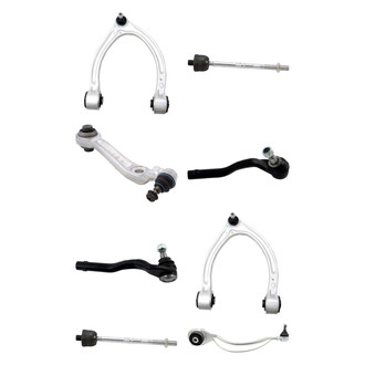 TRQ® - Front Lower and Upper Control Arm with Ball Joint and Tie Rod End Kit
