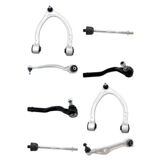 TRQ® - Front Lower and Upper Control Arm with Ball Joint and Tie Rod End Kit