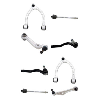 TRQ® - Front Lower and Upper Control Arm with Ball Joint and Tie Rod End Kit