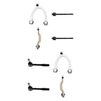 TRQ® - Front Lower and Upper Control Arm with Ball Joint and Tie Rod End Kit