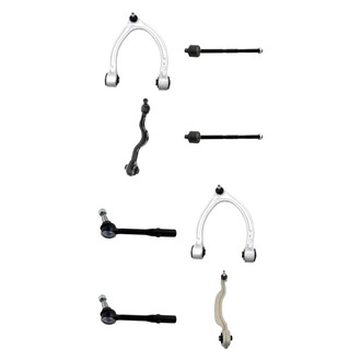 TRQ® - Front Lower and Upper Control Arm with Ball Joint and Tie Rod End Kit