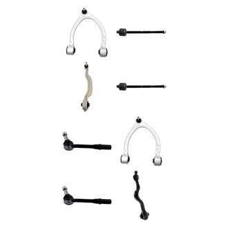 TRQ® - Front Lower and Upper Control Arm with Ball Joint and Tie Rod End Kit