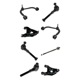 TRQ® - Front Lower and Upper Control Arm with Ball Joint and Tie Rod End Kit