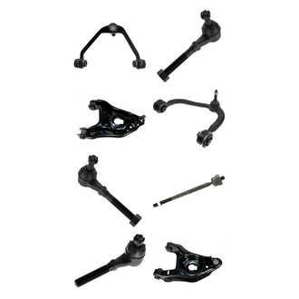 TRQ® - Front Lower and Upper Control Arm with Ball Joint and Tie Rod End Kit