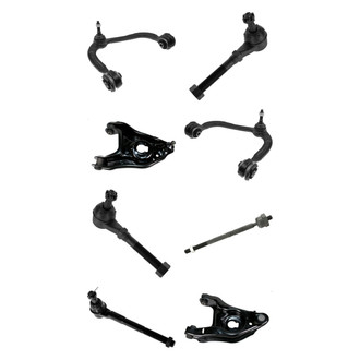 TRQ® - Front Lower and Upper Control Arm with Ball Joint and Tie Rod End Kit