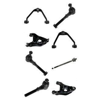 TRQ® - Front Lower and Upper Control Arm with Ball Joint and Tie Rod End Kit