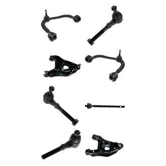 TRQ® - Front Lower and Upper Control Arm with Ball Joint and Tie Rod End Kit