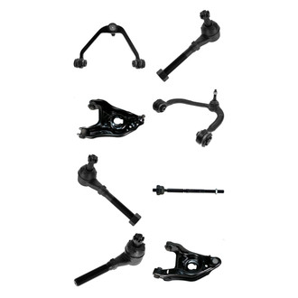 TRQ® - Front Lower and Upper Control Arm with Ball Joint and Tie Rod End Kit