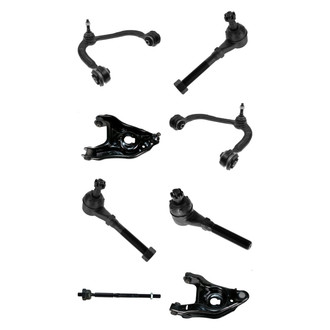 TRQ® - Front Lower and Upper Control Arm with Ball Joint and Tie Rod End Kit