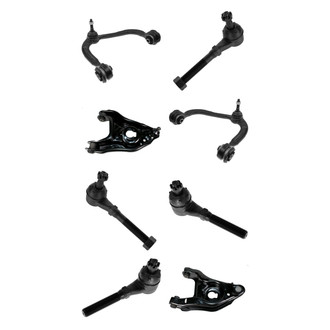 TRQ® - Front Lower and Upper Control Arm with Ball Joint and Tie Rod End Kit