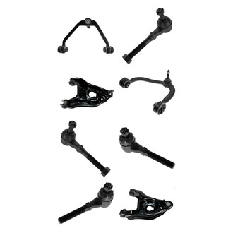 TRQ® - Front Lower and Upper Control Arm with Ball Joint and Tie Rod End Kit