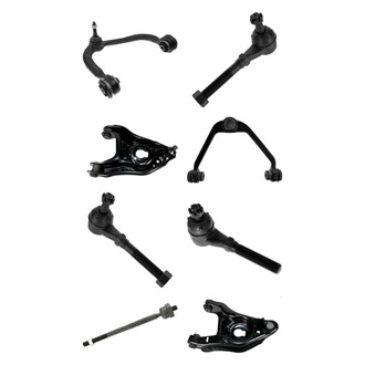 TRQ® - Front Lower and Upper Control Arm with Ball Joint and Tie Rod End Kit