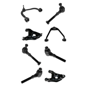 TRQ® - Front Lower and Upper Control Arm with Ball Joint and Tie Rod End Kit