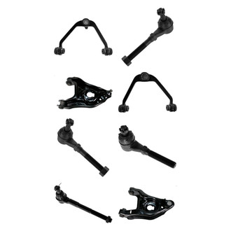 TRQ® - Front Lower and Upper Control Arm with Ball Joint and Tie Rod End Kit