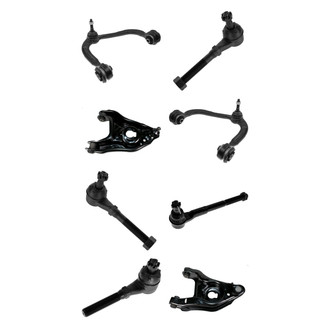 TRQ® - Front Lower and Upper Control Arm with Ball Joint and Tie Rod End Kit